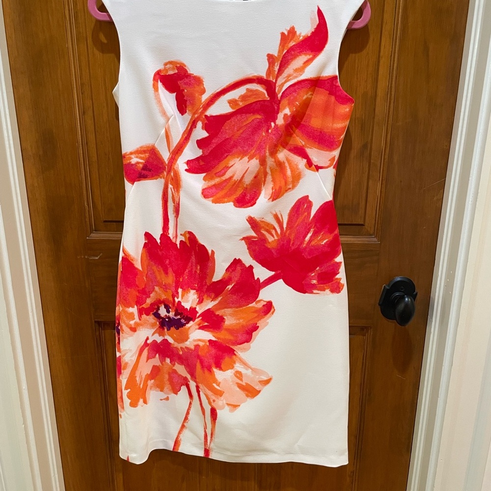 Lauren Ralph Lauren Red and Orange Sheath Mini Dress for Cocktail